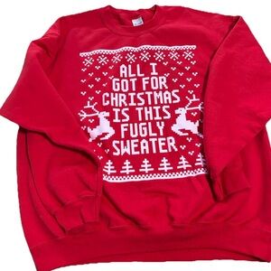 Gildan Red Christmas Crewneck Sweater